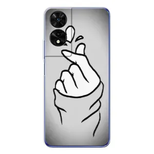 Чохол з принтом для TCL 505 (AlphaPrint - Знак сердечка) (Значок Love)