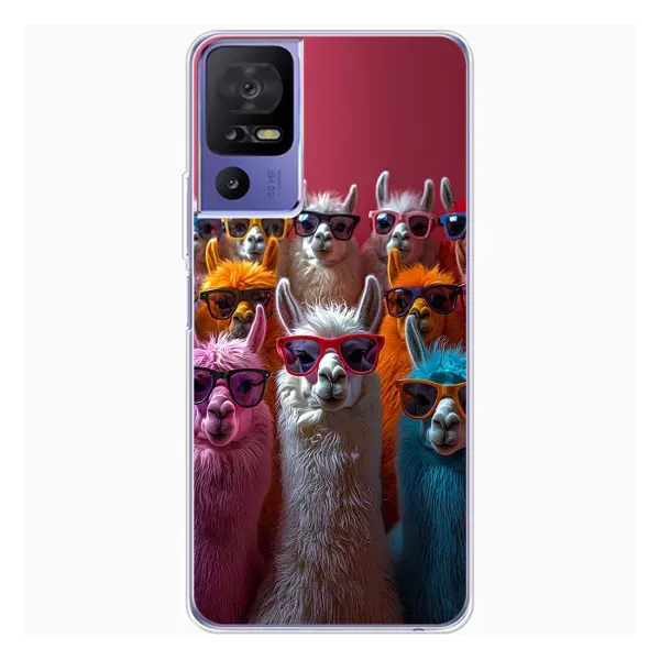 Чехол с принтом «Ламы в очках» для TCL 605