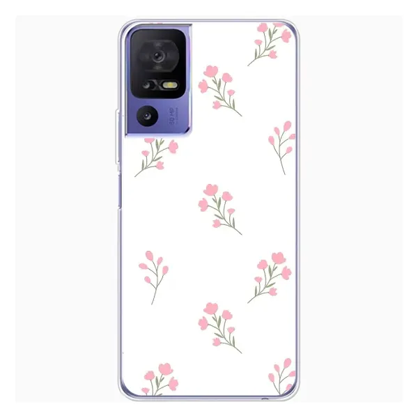 Чехол с принтом «Розовые цветы» для TCL 605