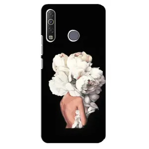 Чехлы (ART) Цветы на TECNO Camon 12 Air CC6 (VPrint) (Белые цветы)