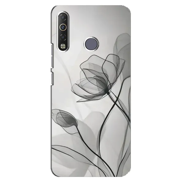 Чохол з принтом «Чорні квіти» для TECNO Camon 12 Air CC6 Чохол з принтом «Чорні квіти» для TECNO Camon 12 Air CC6