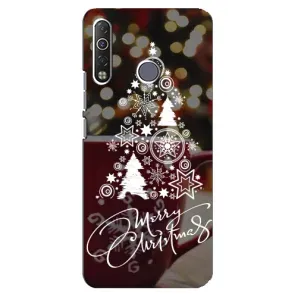 Рождественские Чехлы для TECNO Camon 12 Air CC6 (VPrint) (Елочка узорная)