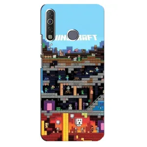 Чехол Майнкрафт на TECNO Camon 12 Air CC6 (AlphaPrint) Minecraft (фон Minecraft)