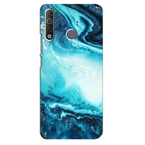 Мраморный чехол на TECNO Camon 12 Air CC6 (VPrint) (Голубой мрамор)