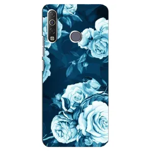Чехлы (ART) Цветы на TECNO Camon 12 Air CC6 (VPrint) (Голубые Бутоны)