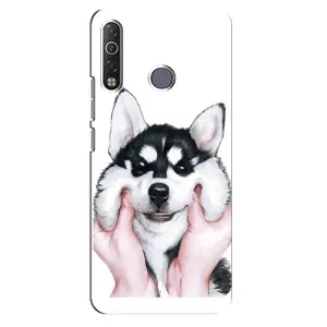 Чехол с Хаски для TECNO Camon 12 Air CC6 - (AlphaPrint) (Хаски улыбака)