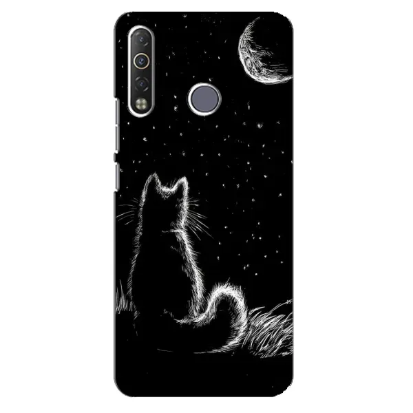 Чехол с принтом «Котик и луна» для TECNO Camon 12 Air CC6 Чехол с принтом «Котик и луна» для TECNO Camon 12 Air CC6