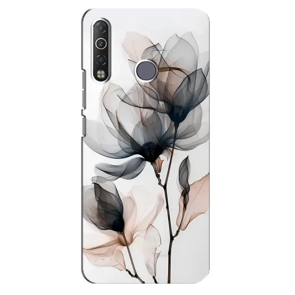 Чохол з принтом «Квіти на білому» для TECNO Camon 12 Air CC6 Чохол з принтом «Квіти на білому» для TECNO Camon 12 Air CC6
