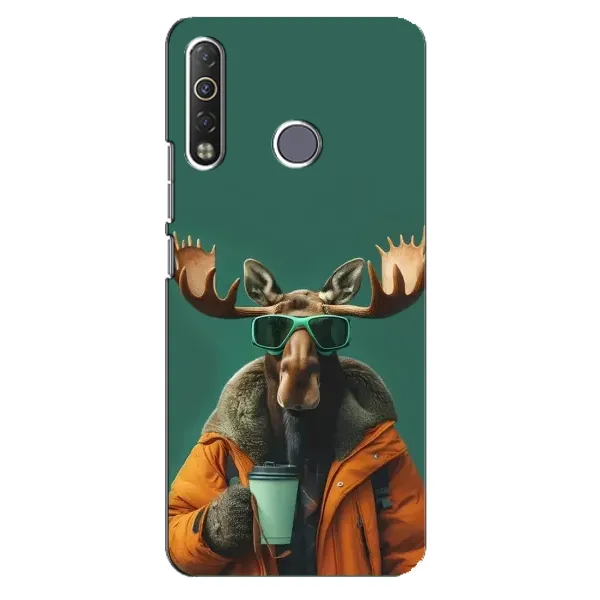 Чохол з принтом «Лось з кавою» для TECNO Camon 12 Air CC6