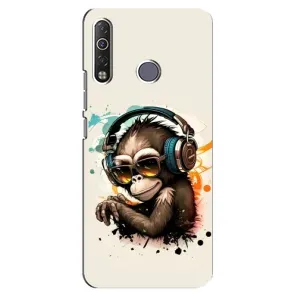 Чехол с Обезьянами TECNO Camon 12 Air CC6 - (AlphaPrint) (Макака в наушниках)