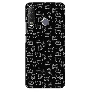 Чехол с принтом для TECNO Camon 12 Air CC6 (AlphaPrint) Модные коты (Меленькие котики)