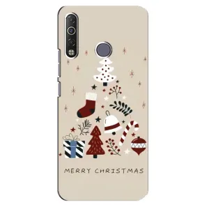 Рождественские, Праздничные Чехлы для Техно Камон 12 Ейр (Merry Christmas)