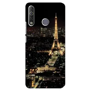 Чехол Эйфелева Башня для TECNO Camon 12 Air CC6 - (AlphaPrint) (Ночной Париж)
