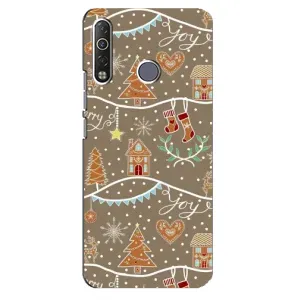 Новогодние, Праздничные Чехлы для TECNO Camon 12 Air CC6 - 2024 год (Новогодние пряники)
