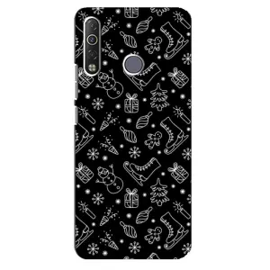 Новогодние, Праздничные Чехлы для TECNO Camon 12 Air CC6 - 2024 год (Новогодний фон)