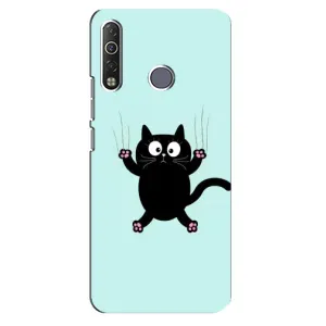 Чехол с принтом для TECNO Camon 12 Air CC6 (AlphaPrint) Модные коты (Падающий кот)