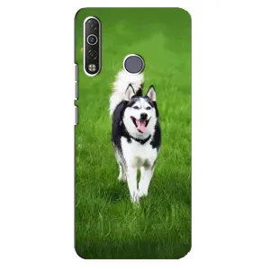 Чехол с Хаски для TECNO Camon 12 Air CC6 - (AlphaPrint) (Радостный Хаски)