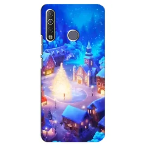 Рождественские Чехлы для TECNO Camon 12 Air CC6 (VPrint) (Рождественский город)