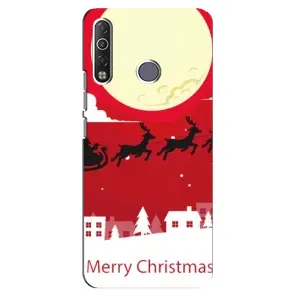 Рождественские Чехлы для TECNO Camon 12 Air CC6 (VPrint) (Санта с оленями)