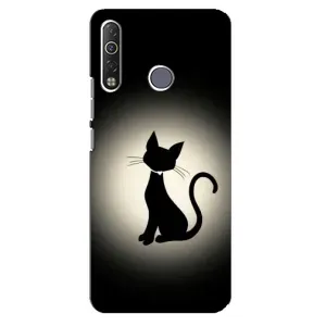 Чехол с принтом для TECNO Camon 12 Air CC6 (AlphaPrint) Модные коты (Силуэт котика)