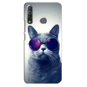 Чехол с принтом для TECNO Camon 12 Air CC6 (AlphaPrint) Модные коты (Стильный кот)