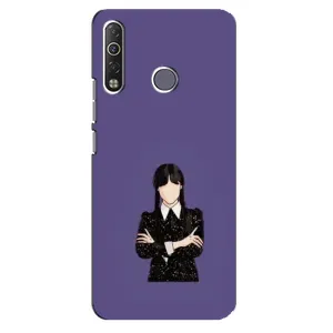Чехлы Венсдей на TECNO Camon 12 Air CC6 Уэнсдей (AlphaPrint) (Уэнздей в черном)