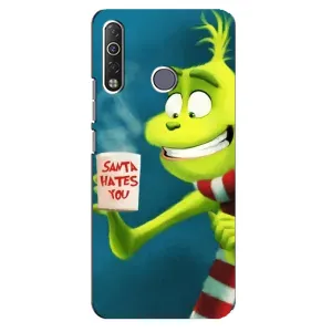 Рождественские Чехлы для TECNO Camon 12 Air CC6 (VPrint) (Зеленый Гринч)