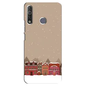 Новогодние, Праздничные Чехлы для TECNO Camon 12 Air CC6 - 2024 год (Зимний город)