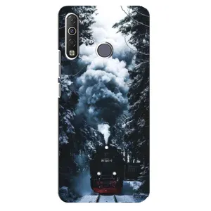 Новогодние, Праздничные Чехлы для TECNO Camon 12 Air CC6 - 2024 год (Зимний поезд)
