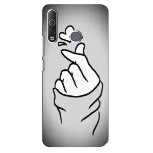 Чехол с принтом для TECNO Camon 12 Air CC6 (AlphaPrint - Знак сердечка) (Значок Love)