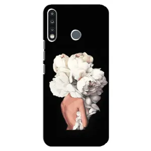 Чехлы (ART) Цветы на TECNO Camon 12 CC7 (VPrint) (Белые цветы)