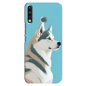 Чехол с Хаски для TECNO Camon 12 CC7 - (AlphaPrint) (Хаски арт)
