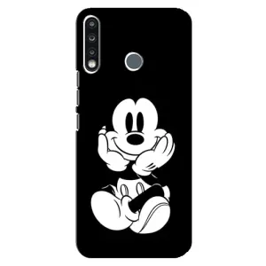 Эксклюзивный чехол для TECNO Camon 12 CC7 (AlphaPrint - Мультяшные) (Микки на черном)