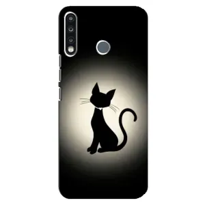 Чехол с принтом для TECNO Camon 12 CC7 (AlphaPrint) Модные коты (Силуэт котика)