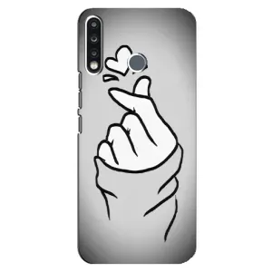 Чехол с принтом для TECNO Camon 12 CC7 (AlphaPrint - Знак сердечка) (Значок Love)