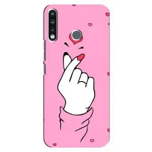 Чехол с принтом для TECNO Camon 12 CC7 (AlphaPrint - Знак сердечка) (Знак Love)