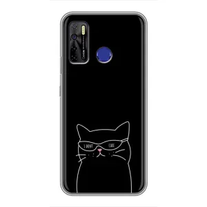 Чехол с рисунком кот на TECNO Camon 15 Air (Равнодушный кот)