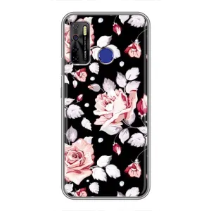 Чохли з квітами для TECNO Camon 15 Air (VPrint) (Квіти на чорному)