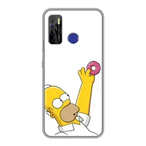 Чjхол з Сімпсонами для TECNO Camon 15 Air (VPrint) (Гомер з пончиком)