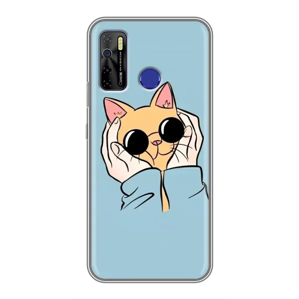 Чехол с принтом «Котик в очках» для TECNO Camon 15 Air