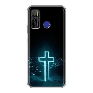 Християнські Чохли для TECNO Camon 15 Air (AlphaPrint) (Хрест і місто)