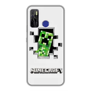 Чохол Майнкрафт на TECNO Camon 15 Air (AlphaPrint) Minecraft (кріпер Майнкрафт)