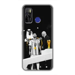 Чохли для TECNO Camon 15 Air (Leo чемпіон) (AlphaPrint) (Мессі коронований)