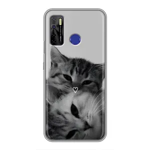 Чехол с рисунком кот на TECNO Camon 15 Air (Пара котов)