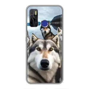 Чохол з Хаскі TECNO Camon 15 Air - (AlphaPrint) (Селфі Хаскі)