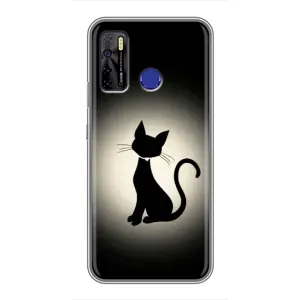 Чохол з принтом для TECNO Camon 15 Air (AlphaPrint) Модні коти (Силует котика)