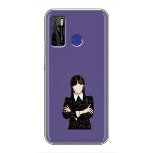 Чохли Венсдей на TECNO Camon 15 Air Уенсдей (AlphaPrint) (Венздей у чорному)