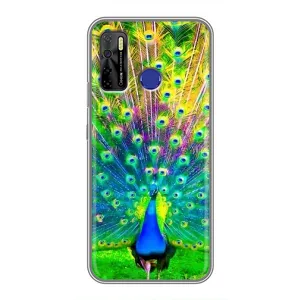 Чохол з пташками на TECNO Camon 15 Air (VPrint) (Яскравий Павлин)
