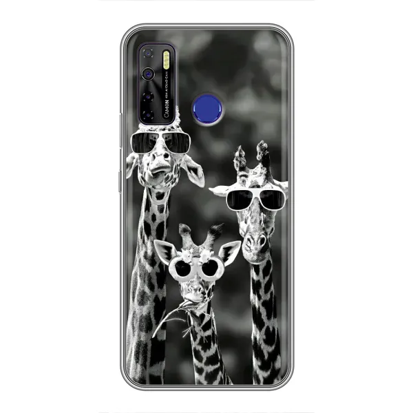 Чехол с принтом «Жирафы в очках» для TECNO Camon 15 Air