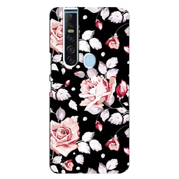 Чехол с принтом «Цветочки на черном» для TECNO Camon 15 Pro
